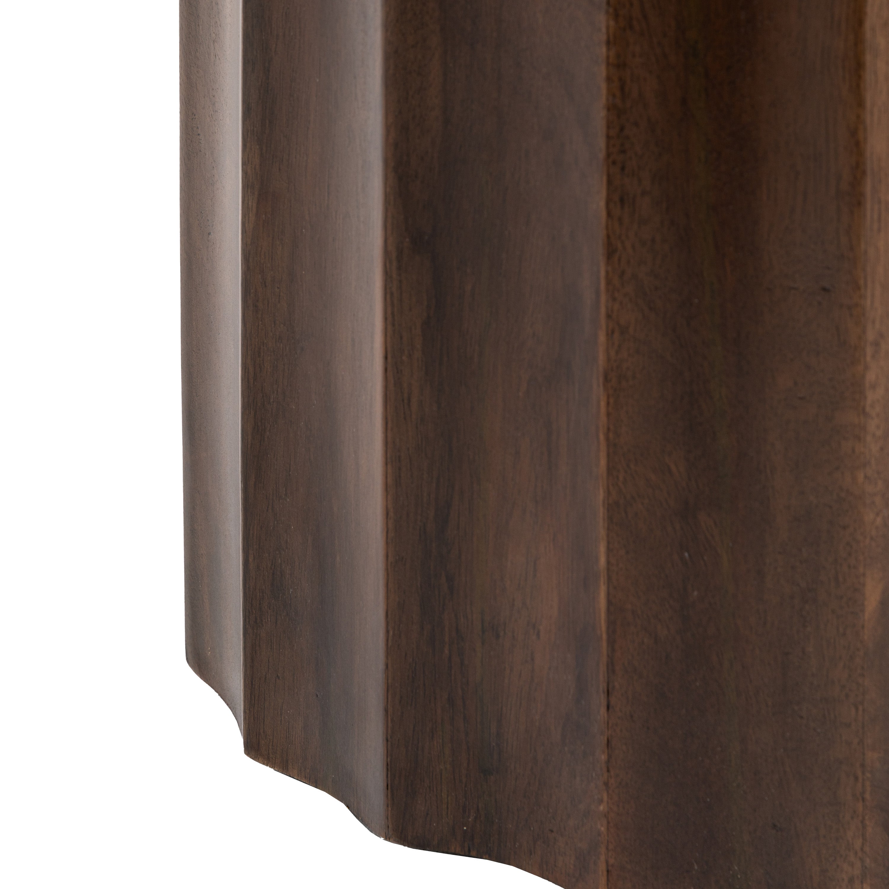 Milena Brown Mango Wood & Travertine Round Side Table